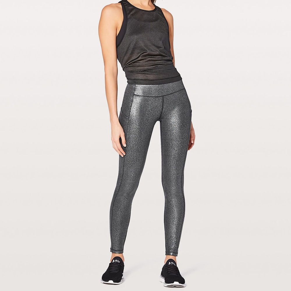 Lululemon size 4 metallic tights speed tights